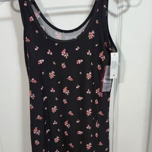 No Boundaries Black Floral Tank Top